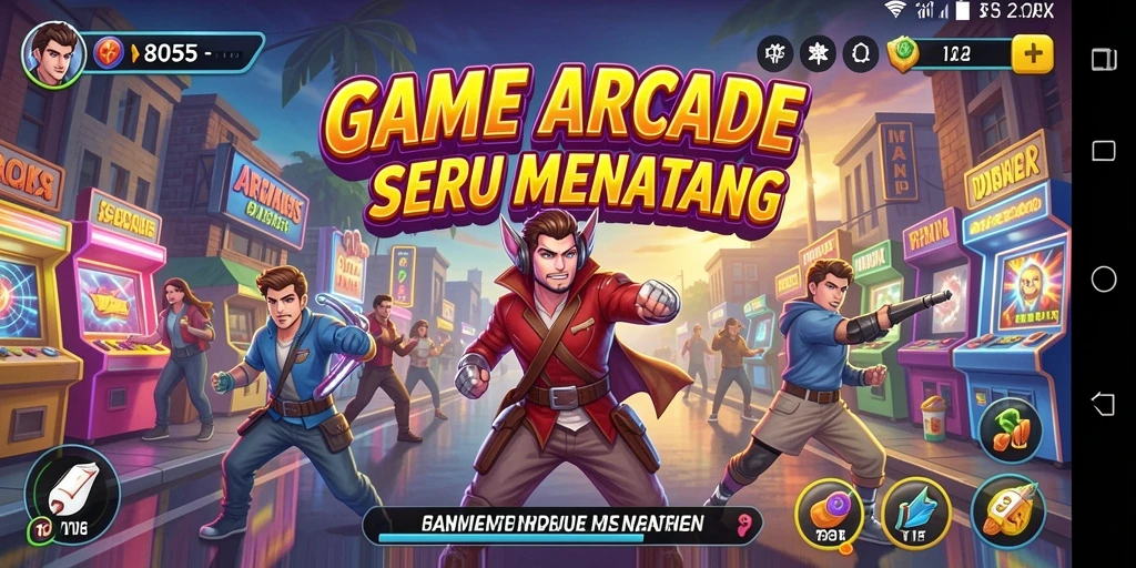 Tampilan gameplay 8055 yang seru dan menantang.