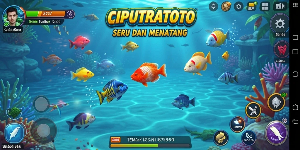 Tampilan gameplay Tembak Ikan yang penuh warna dan seru.