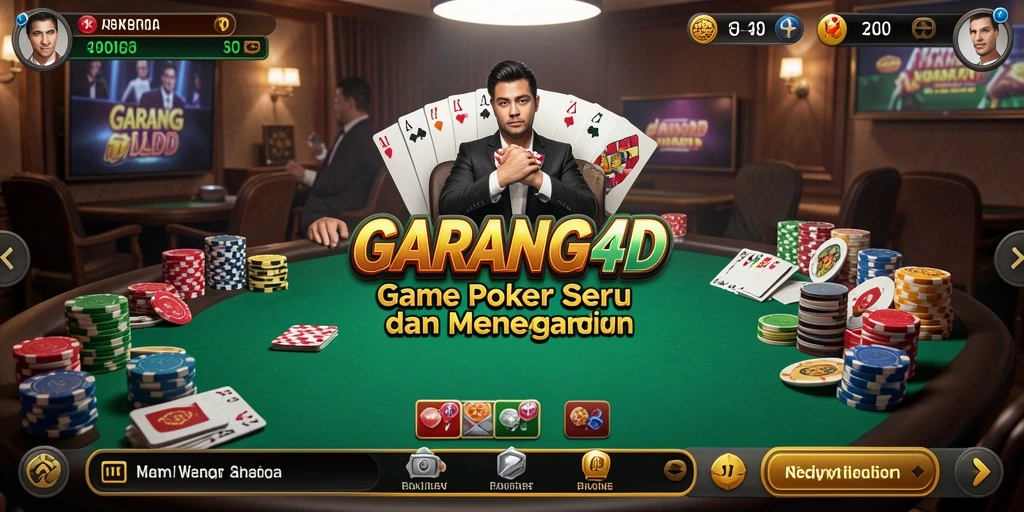 Screenshot tampilan gameplay Poker GARANG4D yang seru dan mendebarkan.