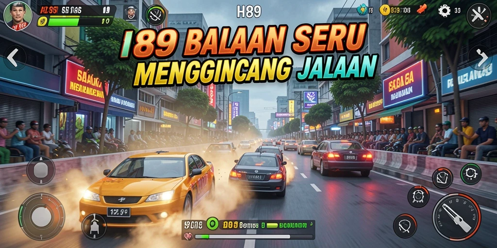Tampilan gameplay H89 yang menegangkan saat balapan.