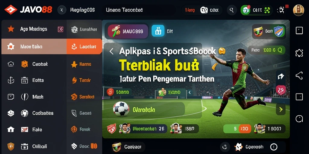 Tampilan antarmuka JAVO88 saat bermain Sportsbook.