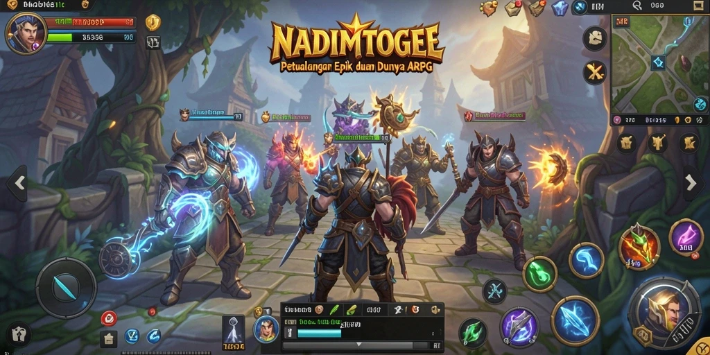 Screenshot gameplay NADIMTOGEL menampilkan aksi pertempuran yang mendebarkan.
