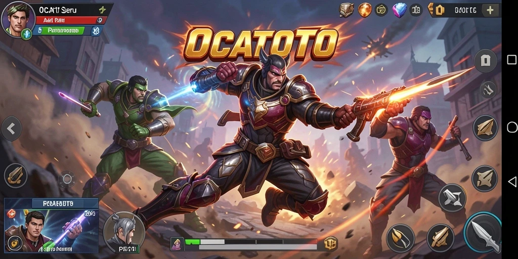 Keseruan gameplay OCATOTO dalam pertarungan yang mendebarkan.