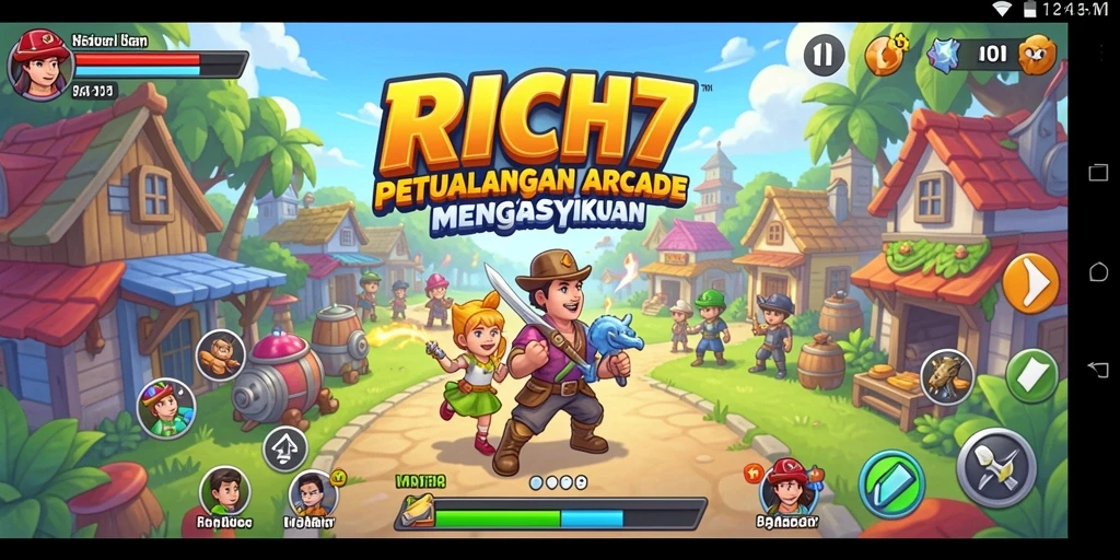 Gameplay RICH7 yang seru dan penuh warna.