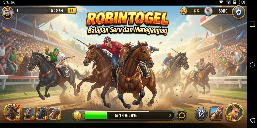 Tampilan gameplay balapan menegangkan dari ROBINTOGEL.