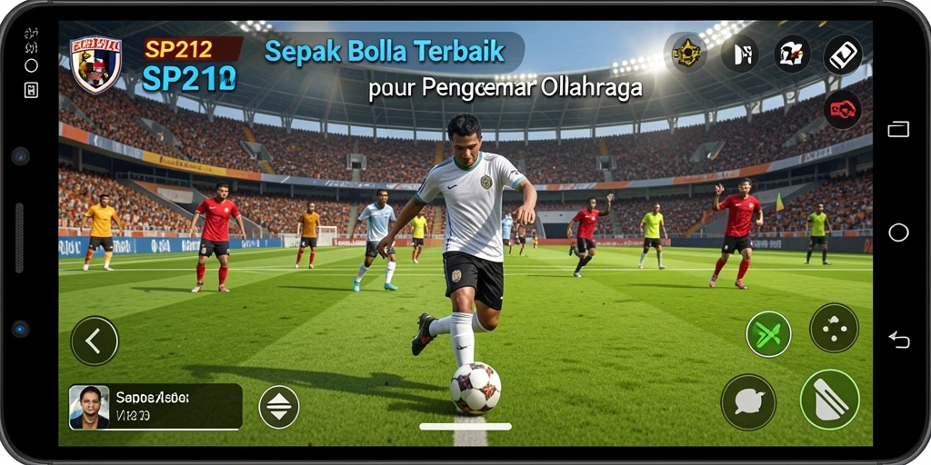 Tampilan gameplay SP212 yang menakjubkan dalam aksi sepak bola.