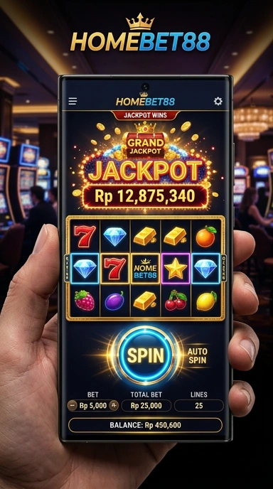 Tampilan antarmuka aplikasi homebet88 yang menarik dan modern.